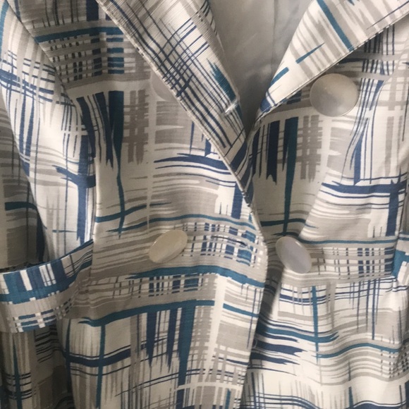 Mac and Jac Blue, White, Grey Trench Coat - Picture 3 of 12